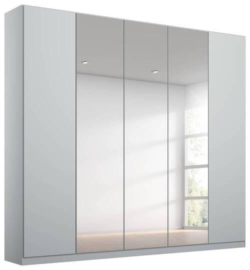 DREHTÜRENSCHRANK in Silberfarben, Hellgrau - Silberfarben/Hellgrau, Modern, Holzwerkstoff (226/229/54cm) - Rauch Möbel