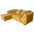 ECKSOFA  in Cord Senfgelb  - Senfgelb/Schwarz, KONVENTIONELL, Textil/Metall (168/258cm) - Carryhome