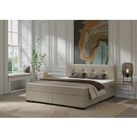 BOXSPRINGBETT 180/200 cm  in Beige  - Beige/Schwarz, MODERN, Karton/Holz (180/200cm) - MID.YOU