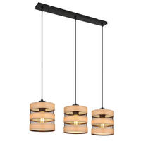 HÄNGELEUCHTE 75/18/120 cm    - Dunkelbraun/Schwarz, Design, Holz/Holzwerkstoff (75/18/120cm) - Globo