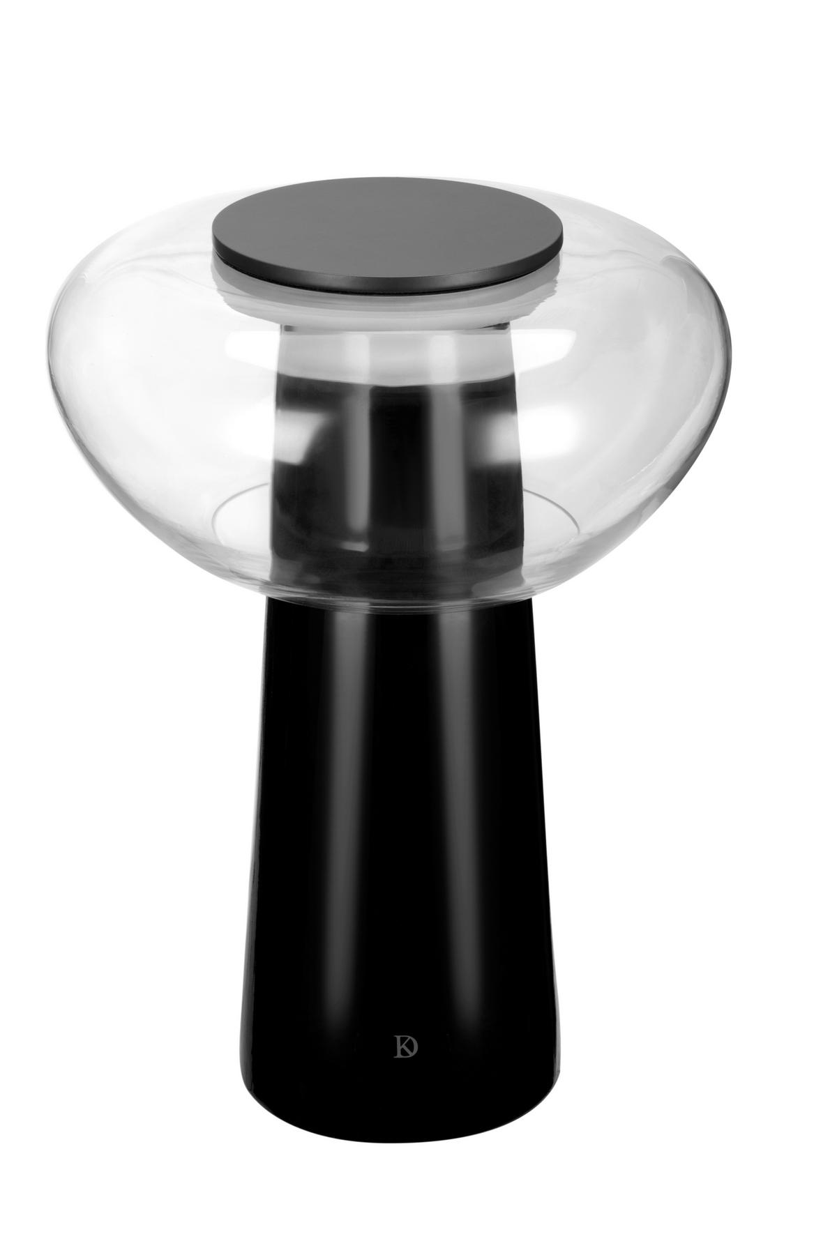 LED-TISCHLEUCHTE Daja 28/38,4 cm   - Schwarz, Design, Glas/Keramik (28/38,4cm) - Dieter Knoll