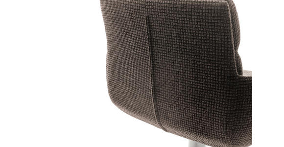 BARHOCKER in Metall, Textil Edelstahlfarben, Cappuccino  - Edelstahlfarben/Cappuccino, Design, Textil/Metall (54/84/52cm) - Dieter Knoll