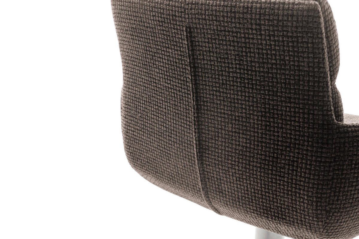 BARHOCKER in Metall, Textil Edelstahlfarben, Cappuccino  - Edelstahlfarben/Cappuccino, Design, Textil/Metall (54/84/52cm) - Dieter Knoll