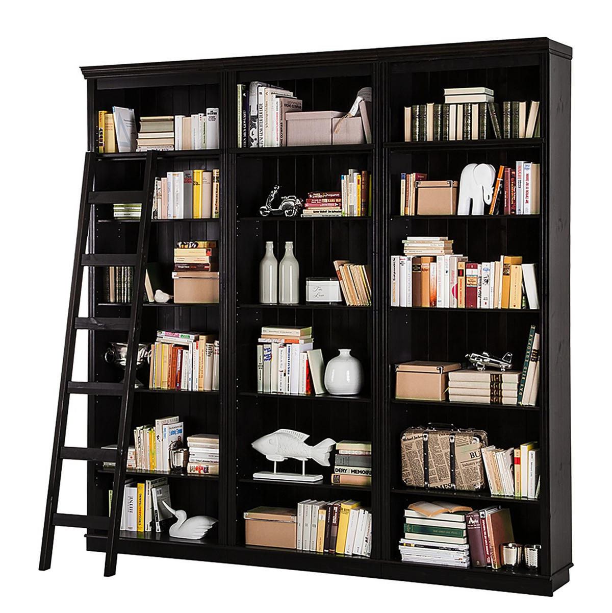 ANSTELLLEITER - Dunkelbraun, Design, Holz (36/188/6cm) - Livetastic