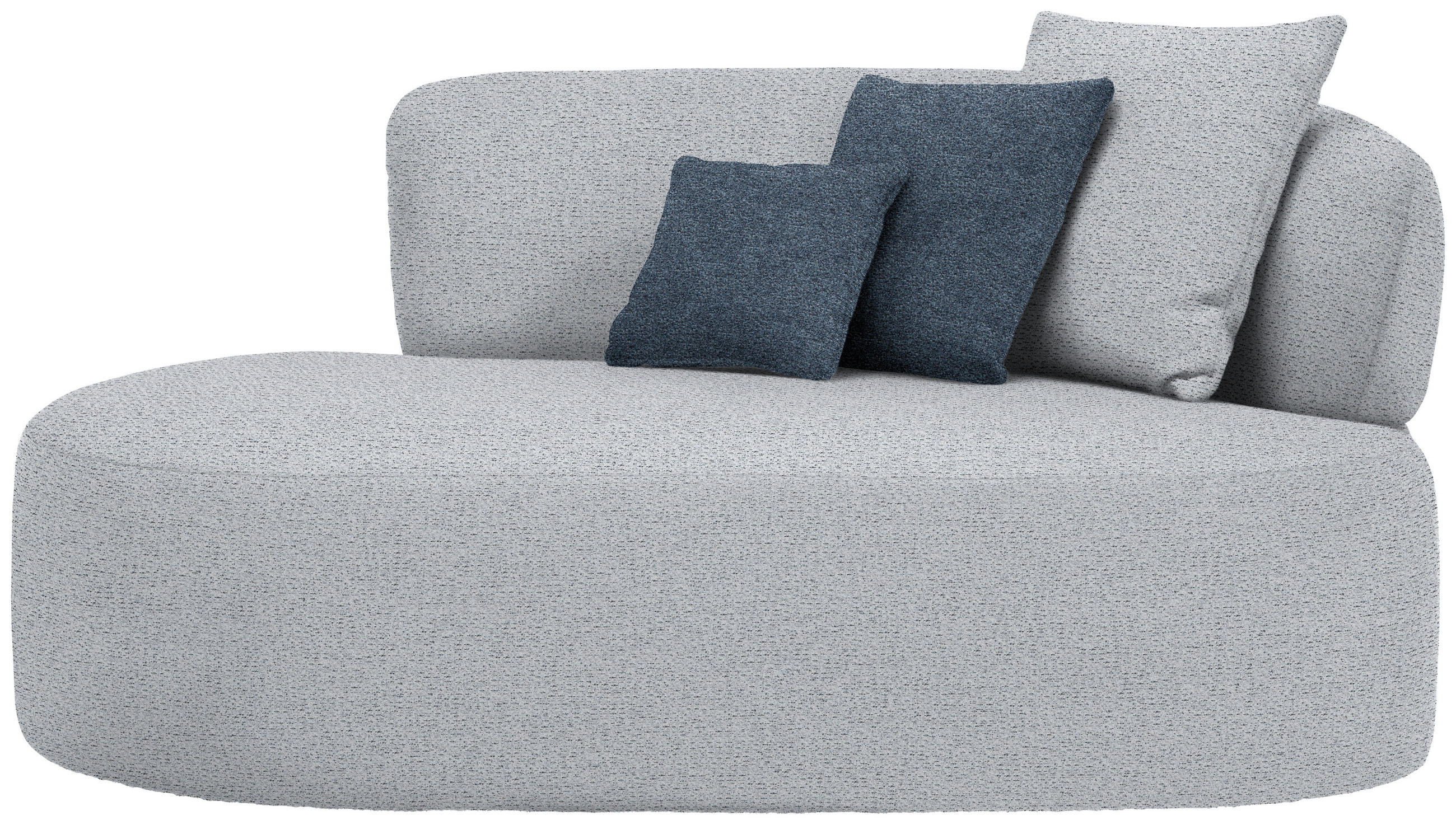 RÉCAMIERE in Chenille Blau, Grau  - Blau/Schwarz, MODERN, Kunststoff/Textil (166/86/105cm) - Hom`in