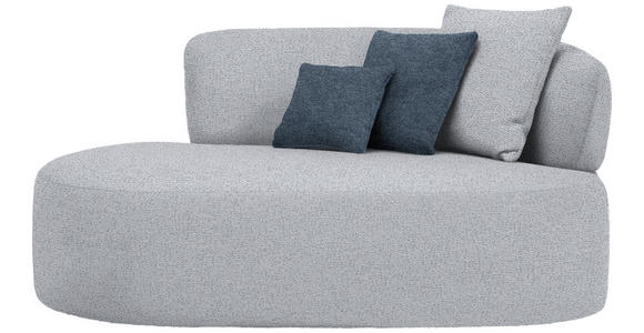 RÉCAMIERE in Chenille Blau, Grau - Blau/Schwarz, MODERN, Kunststoff/Textil (166/86/105cm) - Hom`in