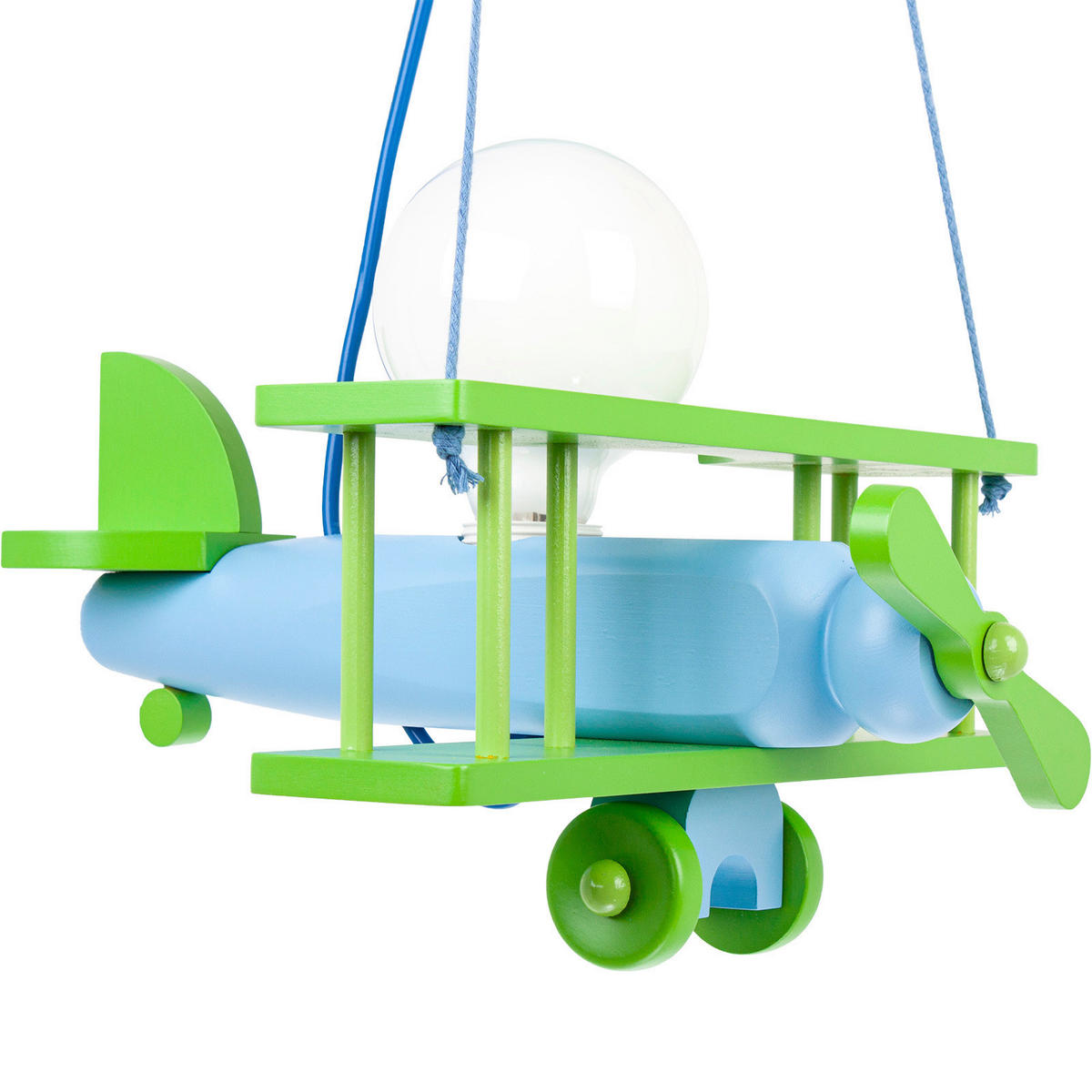 KINDERHÄNGELEUCHTE 29/31/75 cm   - Blau/Grün, KONVENTIONELL, Holz (29/31/75cm)