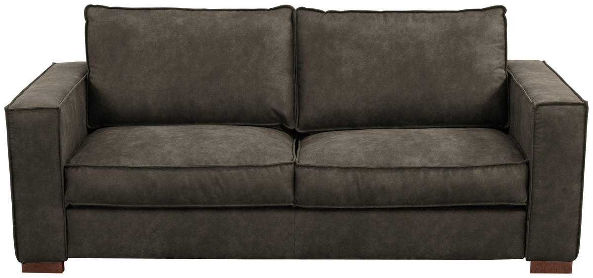 SCHLAFSOFA in Mikrofaser Anthrazit  - Dunkelbraun/Anthrazit, Design, Holz/Textil (203/85/99cm) - MID.YOU