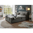 BOXSPRINGBETT 180/200 cm,  in Grau, Matratze, Bettkasten, Topper, motorische Verstellbarkeit, H2 = mittel  - Silberfarben/Grau, Design, Kunststoff/Textil (180/200cm) - Esposa