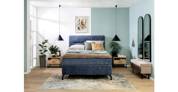 BOXSPRINGBETT 140/200 cm in Blau - Blau/Schwarz, Design, Textil/Metall (140/200cm) - Esposa