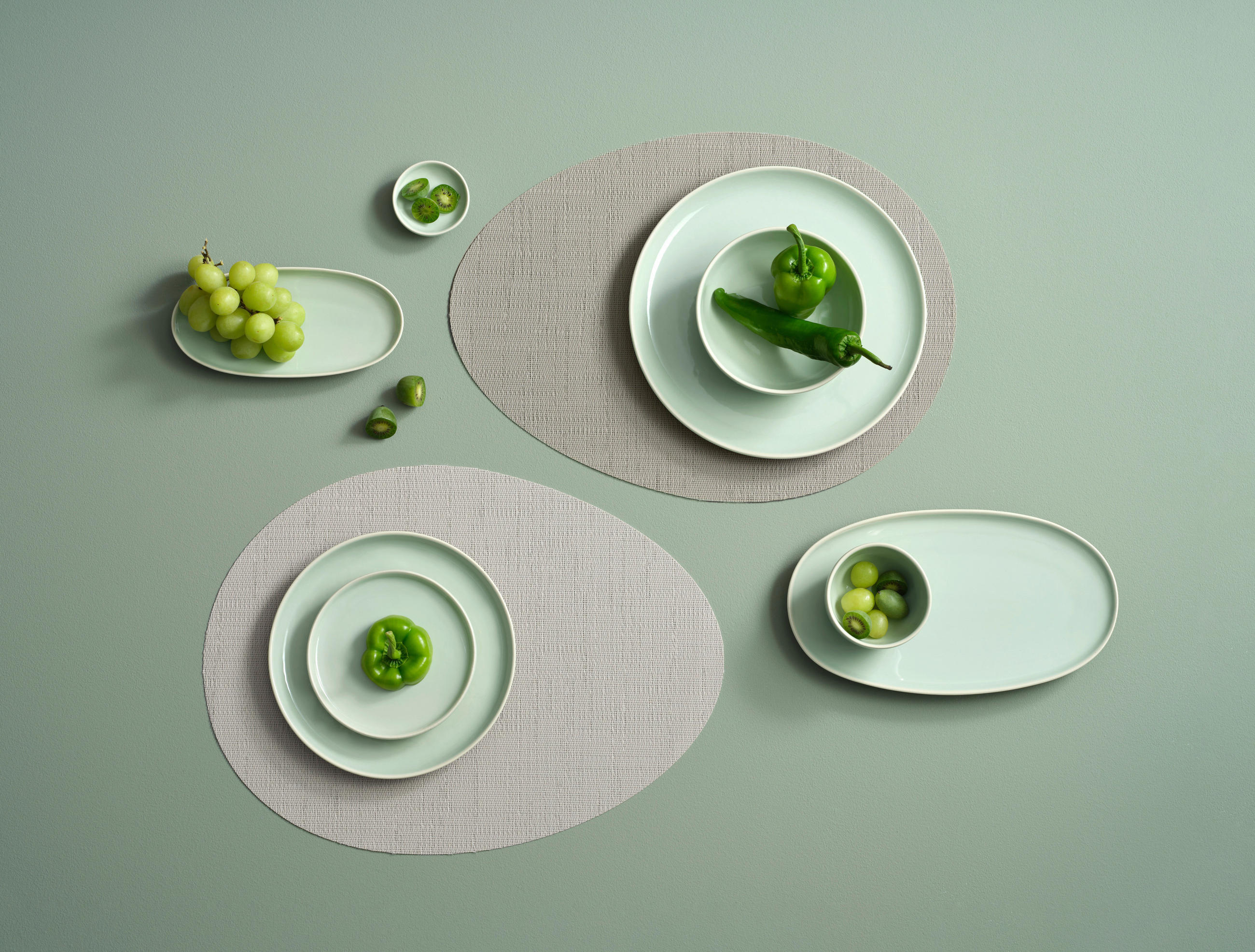 TISCHSET ARRONDI Kunststoff Grauweiß 45/35 cm  - Grauweiß, KONVENTIONELL, Kunststoff (45/35cm) - ASA