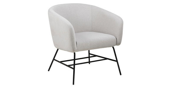 SESSEL in Velours Hellgrau - Hellgrau/Schwarz, Design, Textil/Metall (72/76/67cm) - Ambia Home