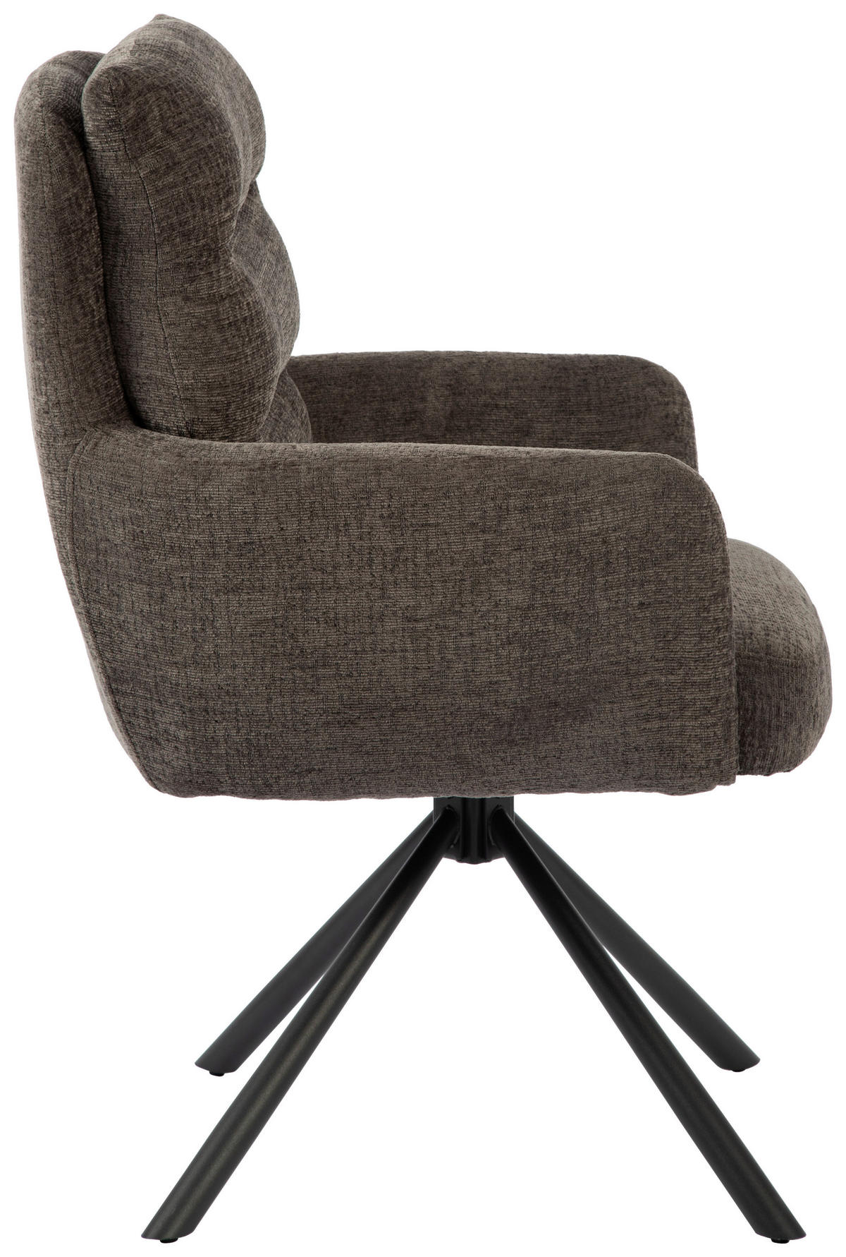 ARMLEHNSTUHL  in Eisen Webstoff  - Schwarz/Grau, MODERN, Textil/Metall (57/95/65cm) - MID.YOU