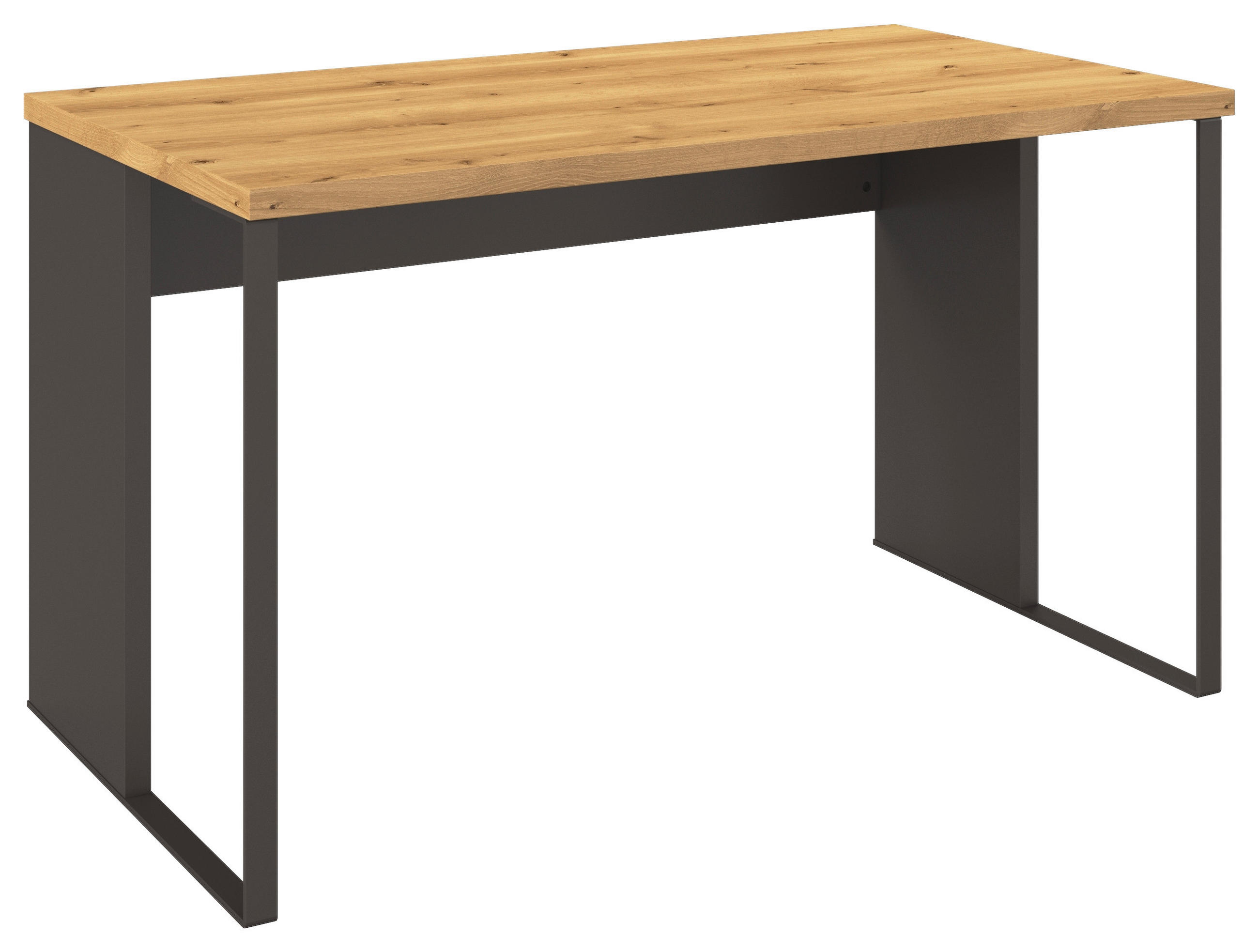 JUGENDSCHREIBTISCH 130/80/75 cm  - Eichefarben/Graphitfarben, KONVENTIONELL, Holzwerkstoff/Metall (130/80/75cm) - Xora