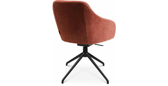 ARMLEHNSTUHL in Aluminium Velours - Rot/Schwarz, Design, Textil/Metall (58/81,5-84,5/60cm) - Johann Jakob