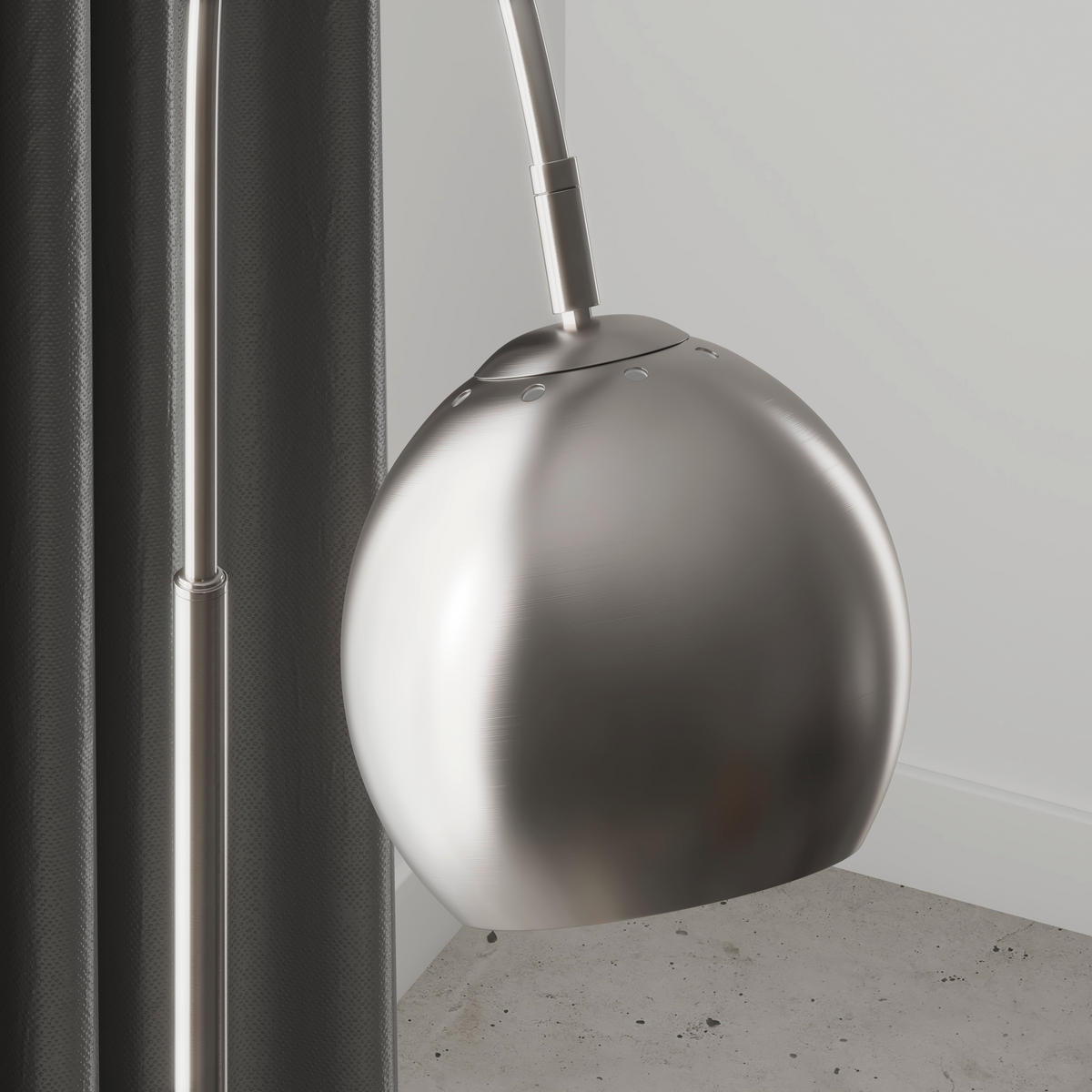 STEHLEUCHTE 46/25/150 cm    - Weiß/Nickelfarben, Basics, Kunststoff/Metall (46/25/150cm)