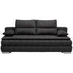 SCHLAFSOFA in Webstoff Dunkelgrau  - Dunkelgrau/Silberfarben, KONVENTIONELL, Kunststoff/Textil (207/94/90cm) - Venda