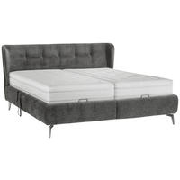 POLSTERBETT gepolstertes Kopfteil, Bettkasten, motorische Verstellbarkeit, Lattenroste, Matratzen Grau, Dunkelgrau 180/200 cm  - Chromfarben/Dunkelgrau, Design, Holz/Holzwerkstoff (180/200cm) - Beldomo - Sleep