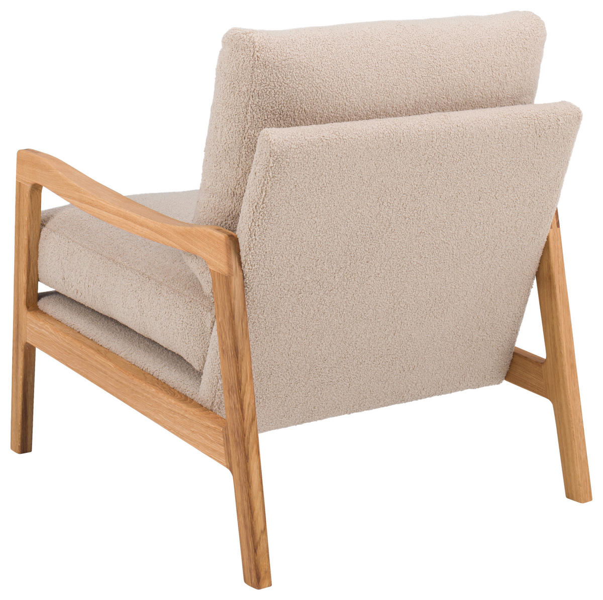 SESSEL Teddystoff Eichefarben, Beige    - Eichefarben/Beige, Design, Holz/Textil (75/83/86cm)