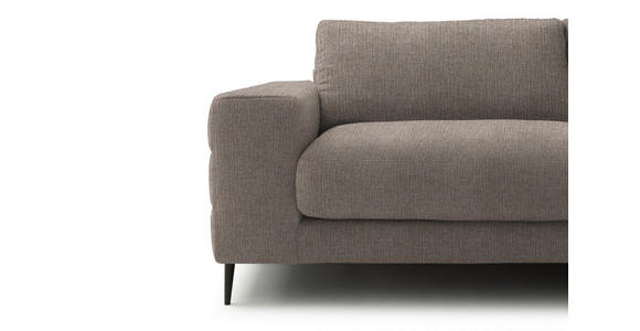 ECKSOFA  in Flachgewebe Taupe  253/177 cm  - Taupe/Schwarz, Design, Textil/Metall (253/177cm) - Dieter Knoll