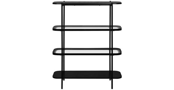 REGAL Grau, Schwarz - Schwarz/Grau, Trend, Glas/Holzwerkstoff (90/120/34cm) - Xora
