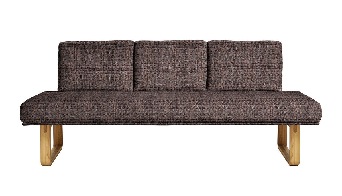 SITZBANK 209/92/78 cm  in Eichefarben, Dunkelbraun  - Eichefarben/Dunkelbraun, Design, Holz/Textil (209/92/78cm) - Dieter Knoll