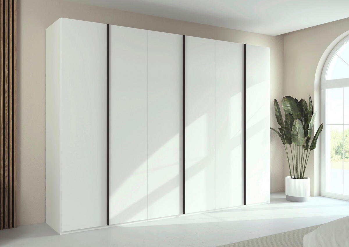 DREHTÜRENSCHRANK 301/235/61 cm,  in Weiß, 6-türig  - Graphitfarben/Weiß, Basics, Holzwerkstoff/Metall (301/235/61cm) - Novel