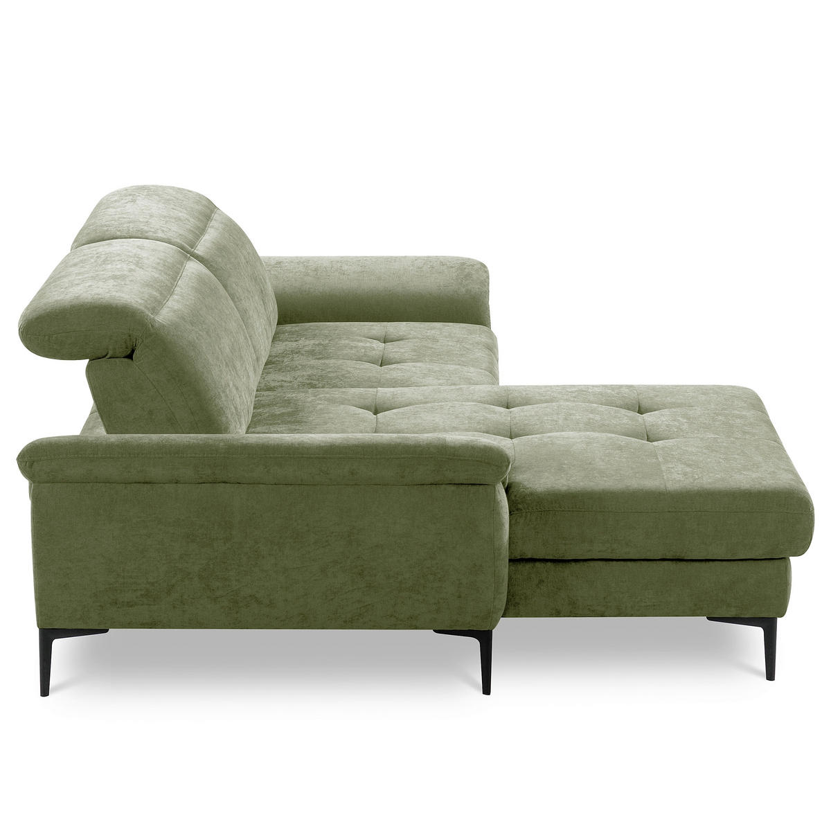 ECKSOFA  Webstoff Grün  - Schwarz/Grün, Design, Textil/Metall (195/268cm) - Livetastic