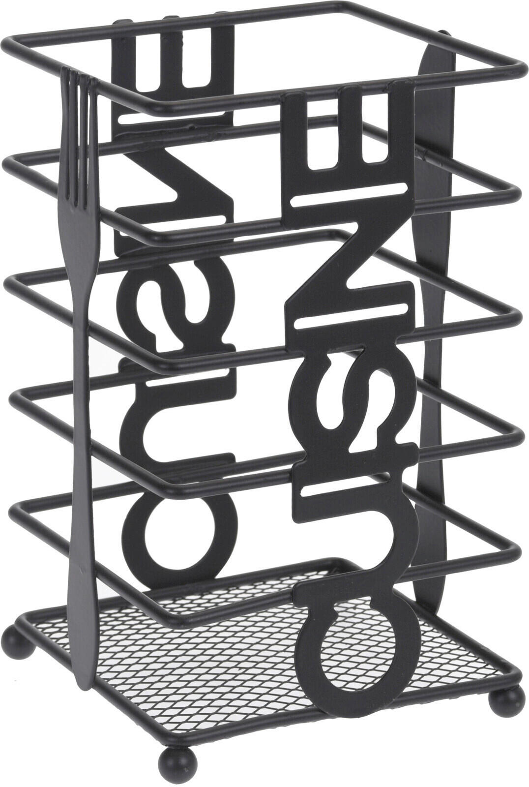 KOŠARA ZA PRIBOR ZA JELO  - crna, Basics, metal (10,4/16,5cm)