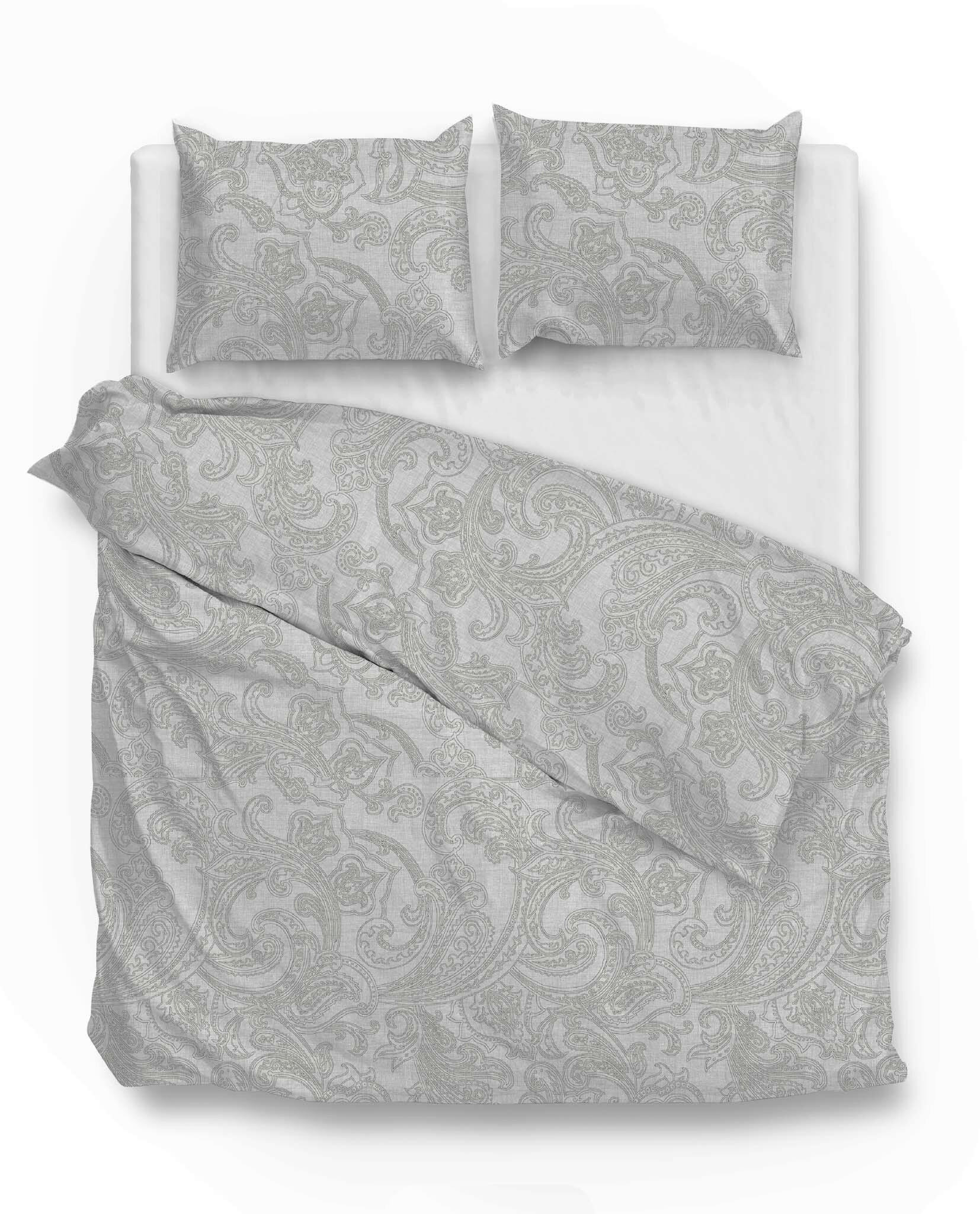 BETTWÄSCHE Paisley-di-Lino Renforcé 200/200 cm  - Hellgrau, Basics, Textil (200/200cm)
