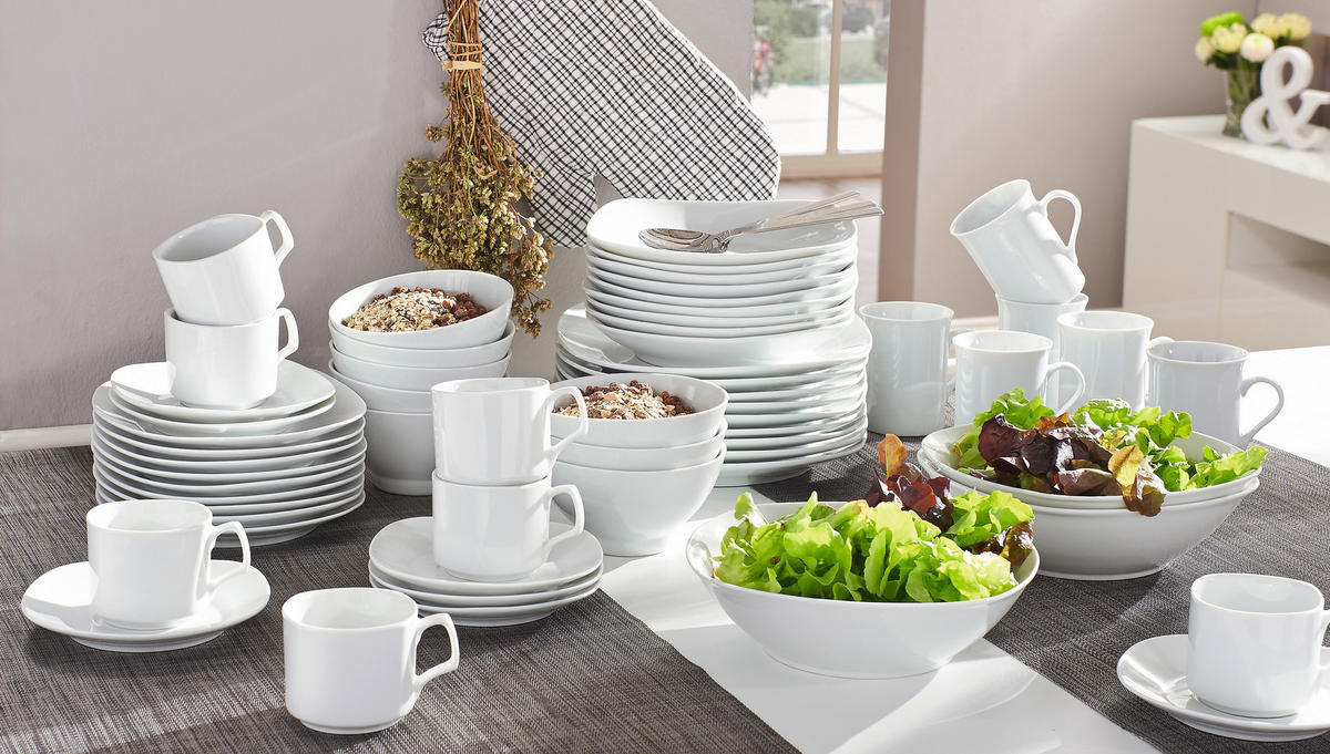 SALATSCHÜSSEL  Square 23,5 cm  - Weiss, Basics, Keramik (23,5cm) - Boxxx