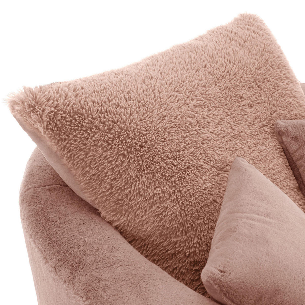 SESSEL in Plüsch Altrosa  - Schwarz/Altrosa, KONVENTIONELL, Textil/Metall (115/72/115cm) - Ambia Home
