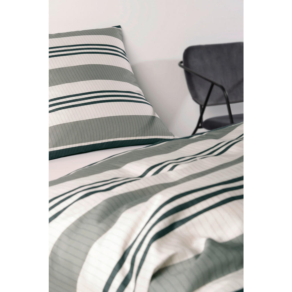 Thumbnail - Yes for bed Bettwäsche Covered Comfort, Grün, Grau, Textil, Streifen, 200x200 cm, Oeko-Tex® Standard 100, pflegeleicht, ...