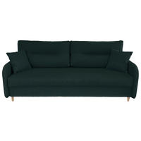 SCHLAFSOFA  mit Liegefunktion Flachgewebe Grün  - Schwarz/Naturfarben, Design, Holz/Kunststoff (206/88/93cm) - MID.YOU