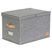 BOX MIT DECKEL Premium  - Grau, Basics, Holzwerkstoff/Textil (50/33/32cm) - Store It