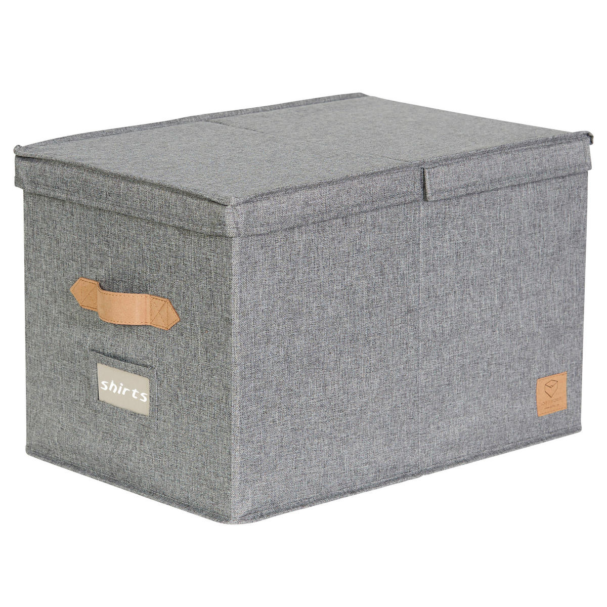 BOX MIT DECKEL Premium  - Grau, Basics, Holzwerkstoff/Textil (50/33/32cm) - Store It