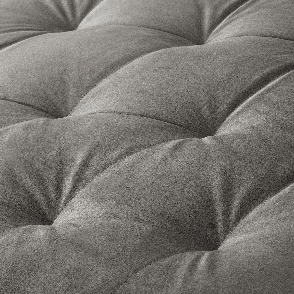 ECKSOFA Naomi in Velours Dunkelgrau Rückenkissen  284/243 cm  - Dunkelgrau/Schwarz, Design, Kunststoff/Textil (284/243cm) - P & B