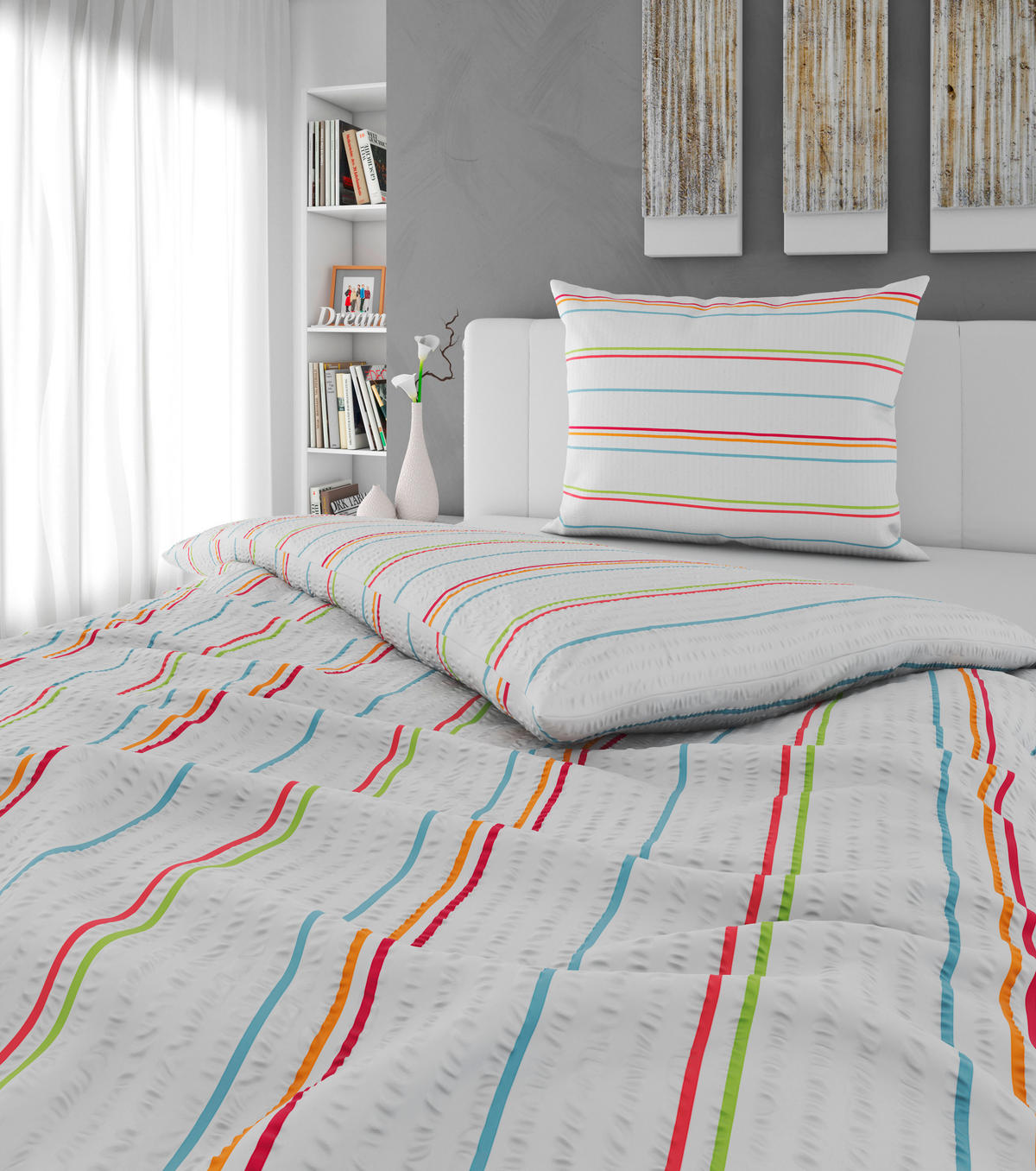 BETTWÄSCHE Mavie Seersucker 140/200 cm  - Multicolor, KONVENTIONELL, Textil (140/200cm) - Esposa