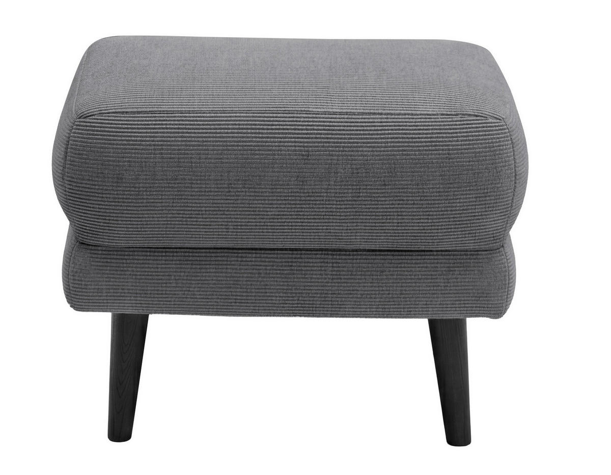 HOCKER MINA Cord Anthrazit  - Anthrazit/Schwarz, MODERN, Holz/Textil (63/43/42cm) - MID.YOU