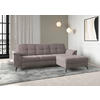 ECKSOFA ZORA E Taupe Flachgewebe  - Taupe/Schwarz, MODERN, Textil/Metall (262/164cm) - Sit & More