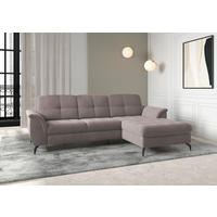 ECKSOFA ZORA E Taupe Flachgewebe  - Taupe/Schwarz, MODERN, Textil/Metall (262/164cm) - Sit & More
