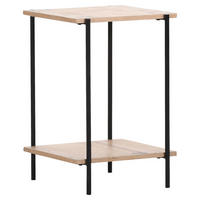 ODKLÁDACÍ STOLEK, dub, černá, barvy dubu - černá/barvy dubu, Design, kov/dřevo (40/40/60cm) - Landscape