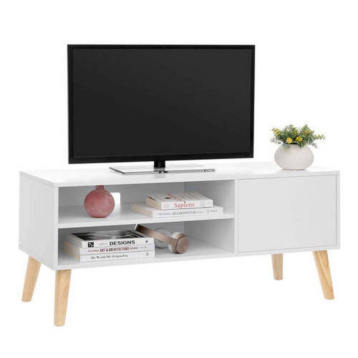 LOWBOARD  in 110/49,5/40 cm  - Eichefarben/Weiß, Trend, Holzwerkstoff (110/49,5/40cm) - Boxxx