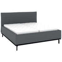 POLSTERBETT 180/200 cm,  in Grau, Matratze, Lattenrost, Bettkasten, H2 + H2 = mittel  - Graphitfarben/Weiß, Design, Holz/Textil (180/200cm) - Musterring