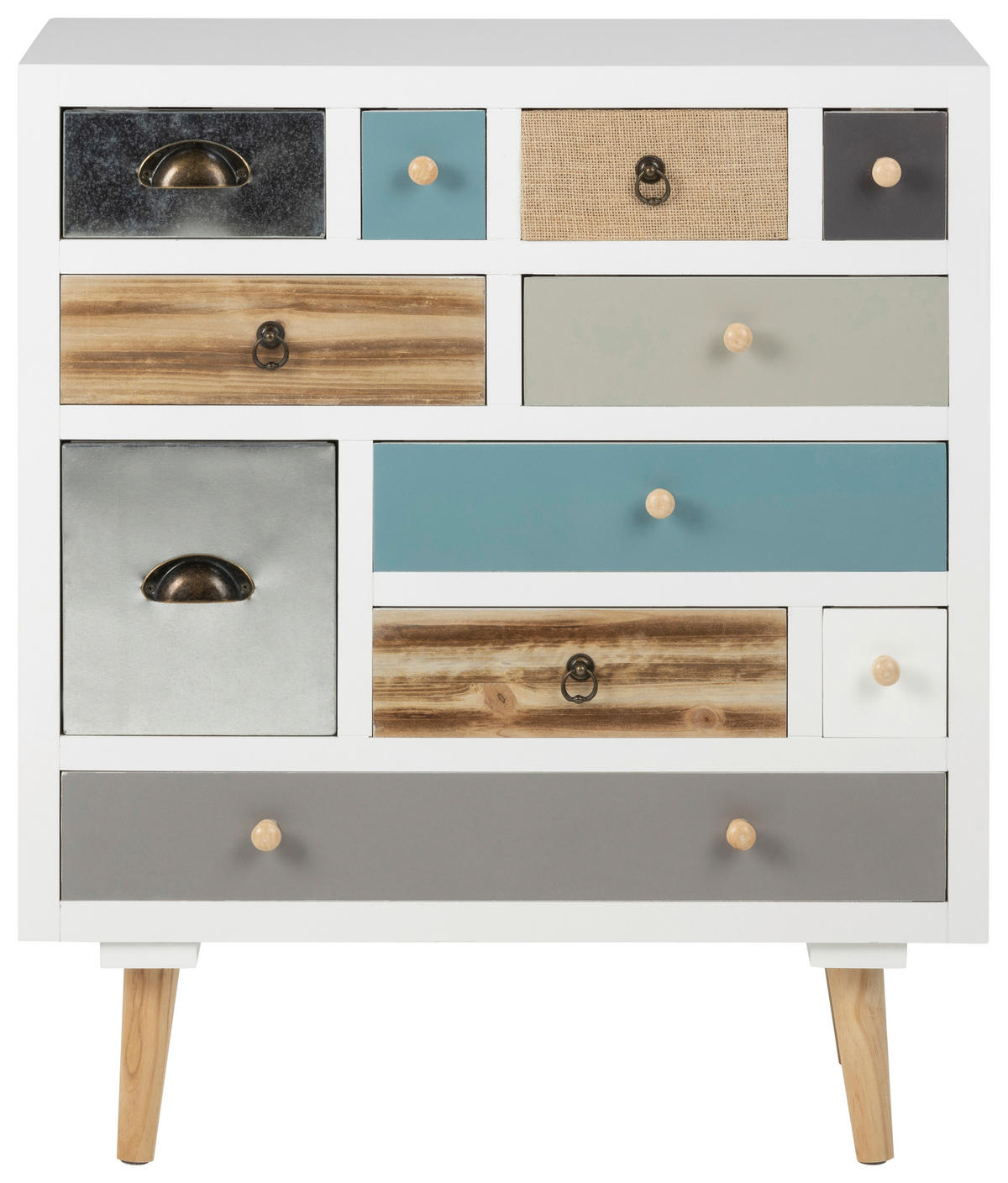 KOMMODE Thais  in 70/81/32 cm  - Blau/Multicolor, Design, Holz/Holzwerkstoff (70/81/32cm)