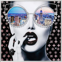 GLASBILD  - Silberfarben/Multicolor, Design, Glas/Papier (80/80/4cm) - Kare-Design