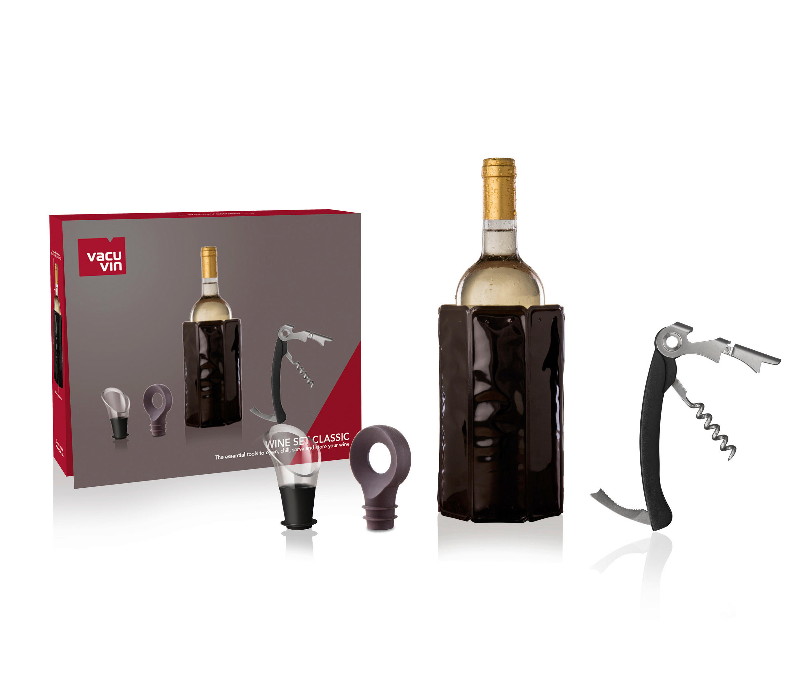 SET ZA VINO - Basics, metal/plastika - Vacu Vin