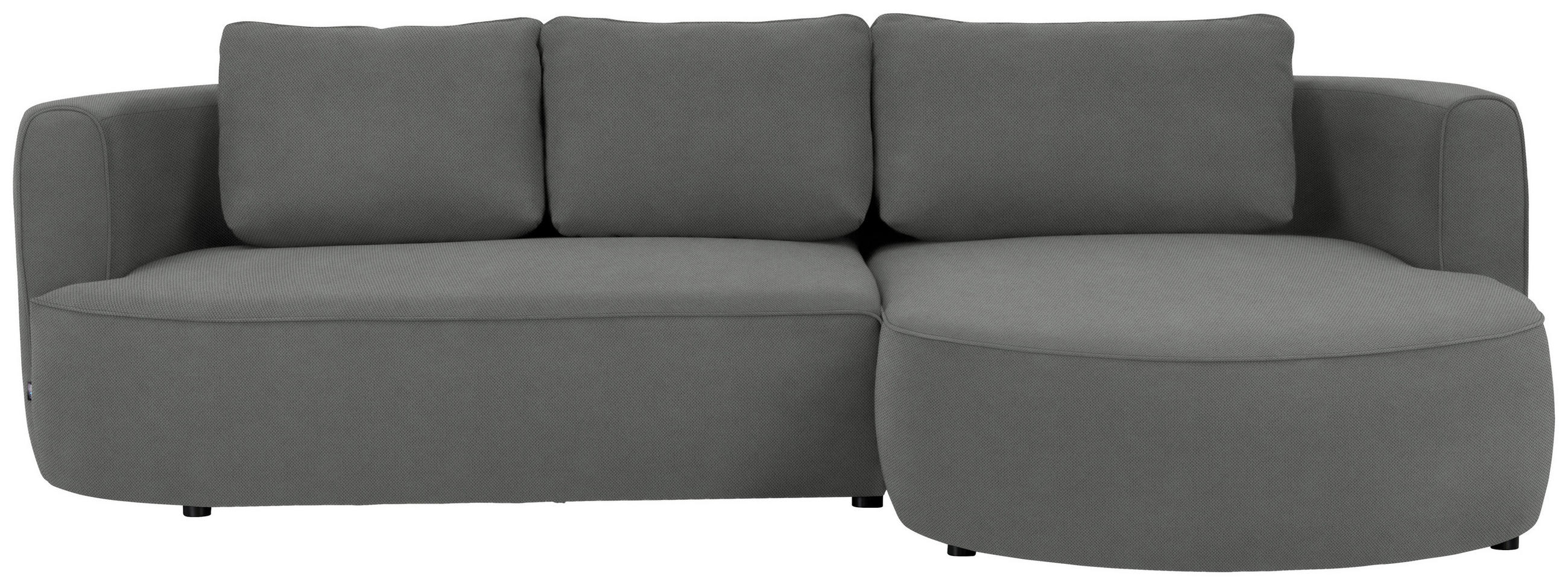 ECKSOFA in Webstoff Dunkelgrau  - Dunkelgrau/Schwarz, Modern, Kunststoff/Textil (284/183cm) - Welnova
