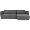 ECKSOFA in Webstoff Dunkelgrau  - Dunkelgrau/Schwarz, Modern, Kunststoff/Textil (284/183cm) - Welnova