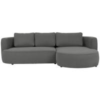 ECKSOFA in Webstoff Dunkelgrau  - Dunkelgrau/Schwarz, Modern, Kunststoff/Textil (284/183cm) - Welnova